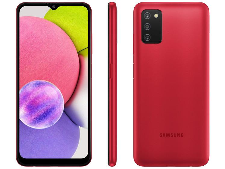 Smartphone Samsung Galaxy A03s 64GB Vermelho 4G 4GB RAM Tela 6,5” Câm. Tripla + Selfie 5M