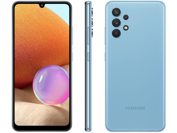 Smartphone Samsung Galaxy A32 128GB Azul 4G 4GB RAM Tela 6,4” Câm. Quádrupla + Selfie 20M