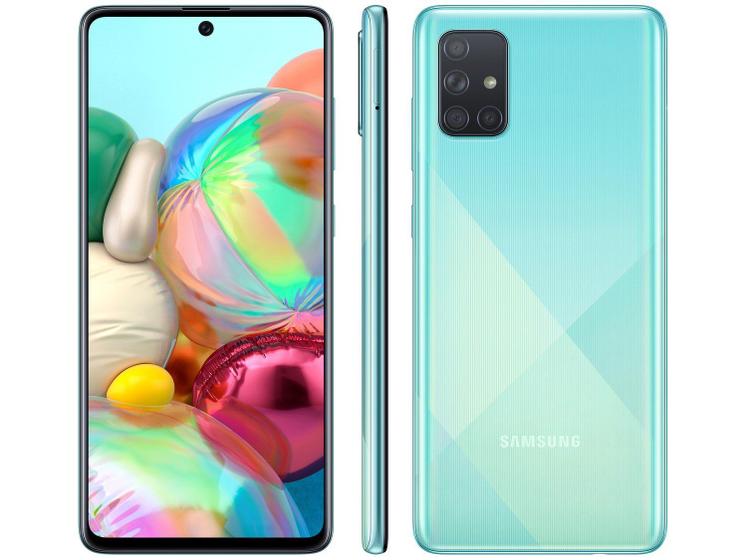 Smartphone Samsung Galaxy A71 128GB Azul 4G - 6GB RAM Tela 6,7” Câm. Quádrupla + Selfie 32M
