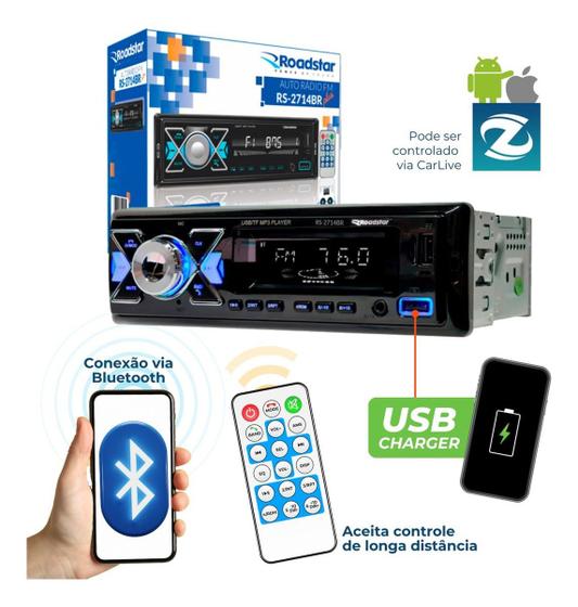Radio Automotivo Bluetooth Potente Melhor Que Sonni Pioner - ROADSTAR