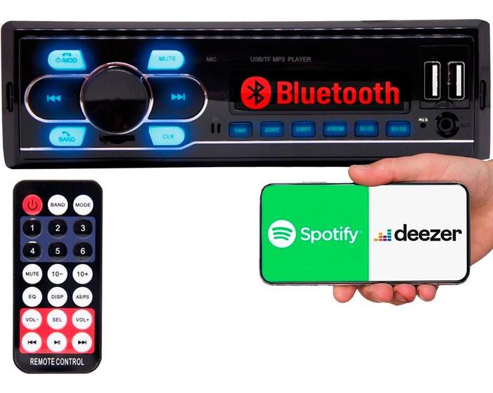 Auto Radio Automotivo Bluetooth Mp3 Player Usb Sd Som Carro - First Option