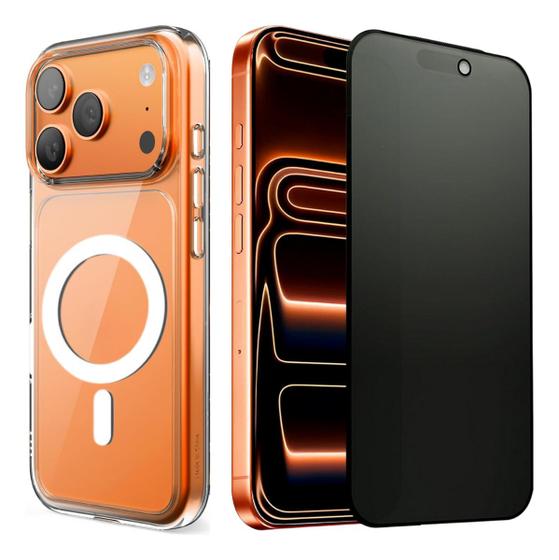 Capa Capinha Magnetica + Película Fosca Anti Spy P/ iPhone 17 A 17 Max - NoBrand