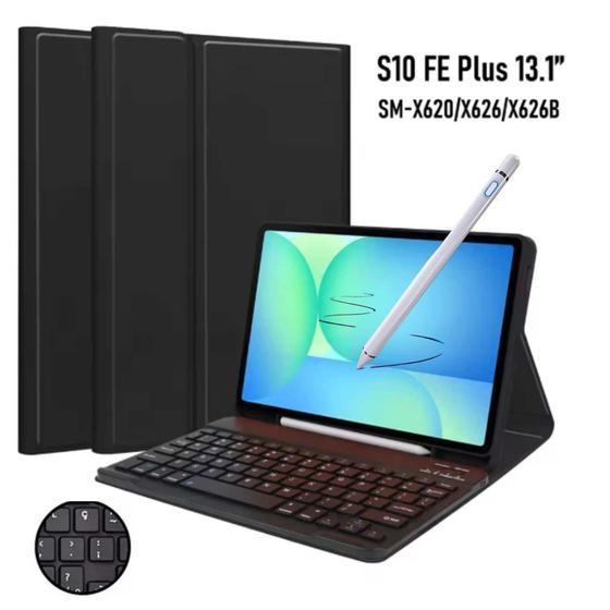 Capa Teclado Magnética + Caneta Stylus Para Tablet Galaxy Tab S10 FE Plus 13,1” ABNT2 - Cases