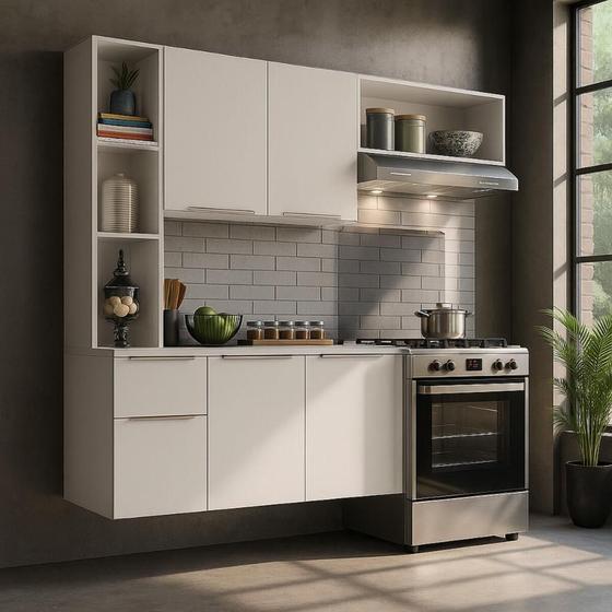 Armário de Cozinha Compacta MP2001 Sofia Multimóveis Branco