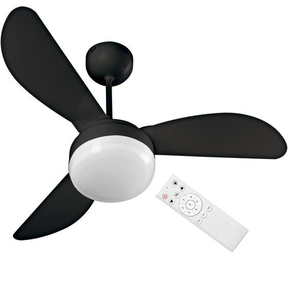 Ventilador de Teto Ventisol Fênix Black Inverter Controle Remoto, 6 Velocidades - Bivolt