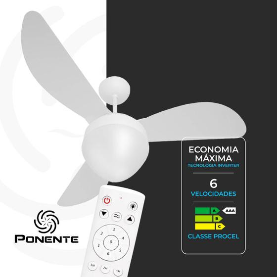 Ventilador de Teto Gale Inverter Bivolt Para 2 Lâmpadas com Controle - Ponente