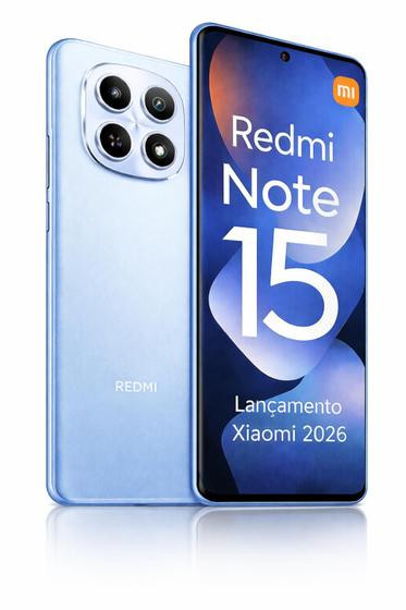 Smartphone Celular Xiaomi Redmi Note 15 256GB 8GB ram Lançamento 2026 Câmera 108MP 20MP AMOLED 120Hz FHD Plus Design Superior a Redmi Note 13