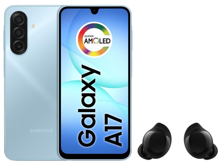 Smartphone Samsung Galaxy A17 128GB 4GB RAM - Azul + Fone de Ouvido Bluetooth Buds Core