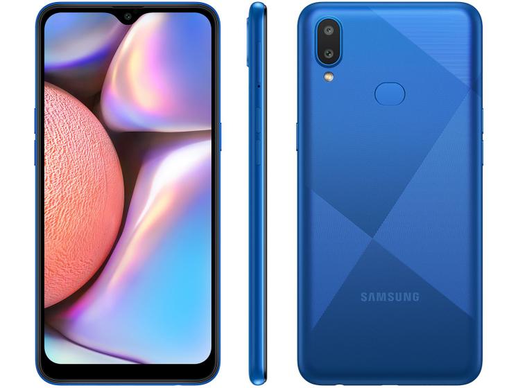 Smartphone Samsung Galaxy A10s 32GB Azul Absurdo - 4G 2GB RAM Tela 6,2” Câm. Dupla + Selfie 8MP