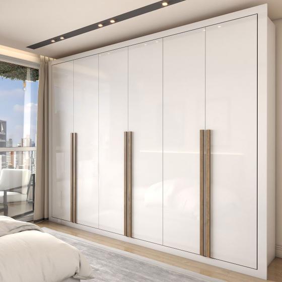 Guarda-Roupa Casal Severo 6 Portas 6 Gavetas Branco - Panorama Móveis