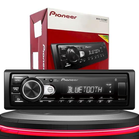 Radio Automotivo Aparelho Pioneer Mp3 Player Mvh235bt Com Usb Bluetooth Am Fm Som Automotivo para Carro Com Antena Interna