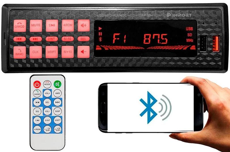 Aparelho mp3 De Som Carro Automotivo Bluetooth Pendrive Sd Rádio universal - First Option