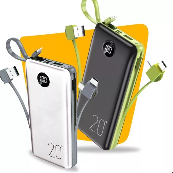 Carregador Portatil Power Bank 20000mah Bateria Externa Universal Compativel iPhone Samsung Motorola - A'Gold