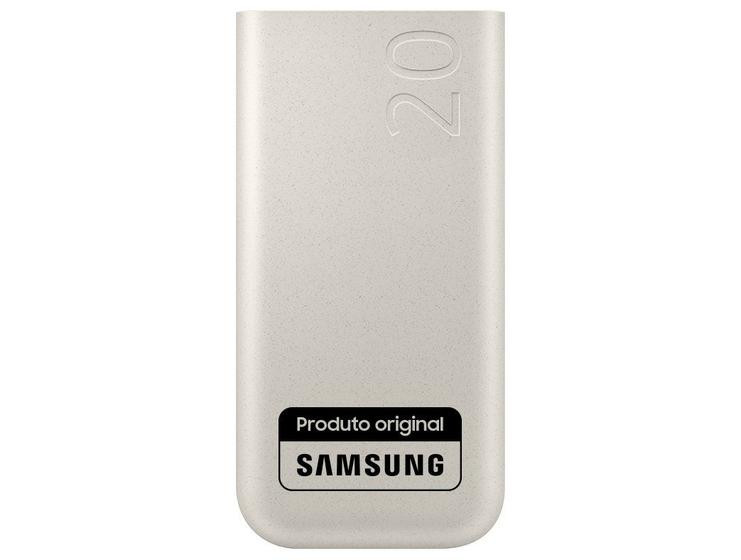 Carregador Portátil Power Bank 20.000mAh Samsung 3 Portas Usbc Super Rápido 45W Bege 402 Gramas EBP4520