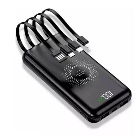 Powerbank Carregador Portátil Indução Com 4 Cabos Peining 10000 Mah - Envio Rápido - Power Bank