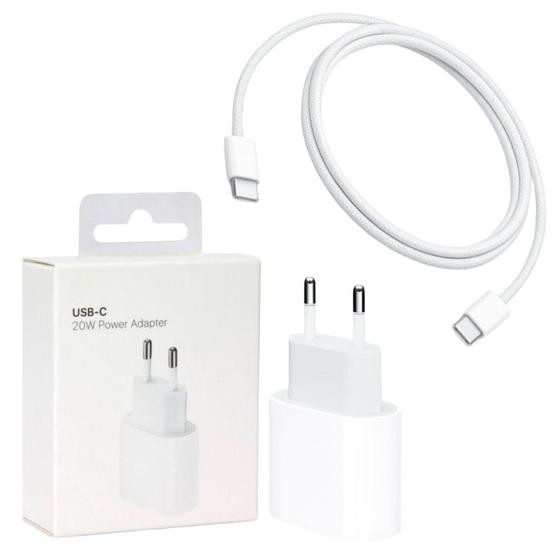 Carregador Turbo 20w Completo USBC Compatível com iPhone 15 16 17 Pro e Pro Max Cabo e Fonte Bivolt - Agold