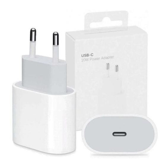 Fonte Turbo 20w Carregador Compatível com iPhone XR 11 12 13 14 15 16 17 Pro Pro Max Usb C Type C Bivolt - Agold