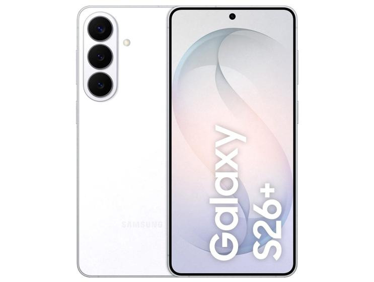 Celular Samsung Galaxy S26+ Branco 5G 256GB Galaxy AI 6,7" 12GB RAM Câm. Tripla 50+12+10MP Bateria 4900mAh Dual Chip
