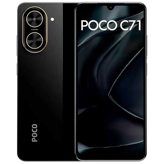 Celular Xiaomi POCO C71 3GB de RAM 64GB Tela 6.88 Dual Sim LTE PRETO Global