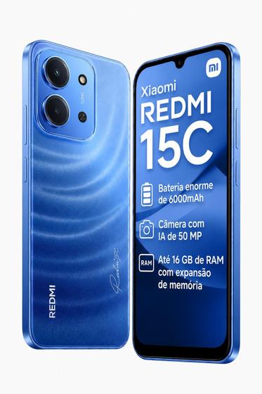Xiaomi Redmi 15C 256GB 8GB Versão Global 50MP Câmera 120Hz Bateria de 6000mAh Dual SIM Chip Custo Benefício