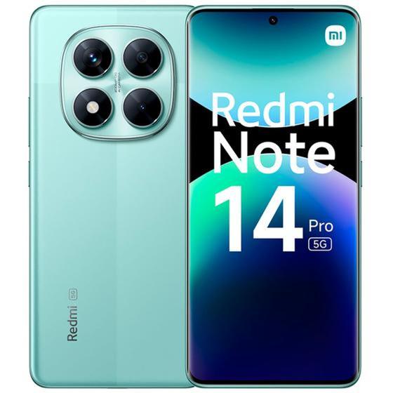 Smartphone Xiaomi Redmi Note 14 Pro 5G 256GB, 8GB RAM, Tela 6,67” 120Hz, Câmera 200MP, NFC, Bateria 5000mAh, Dual SIM Verde , Versão Global