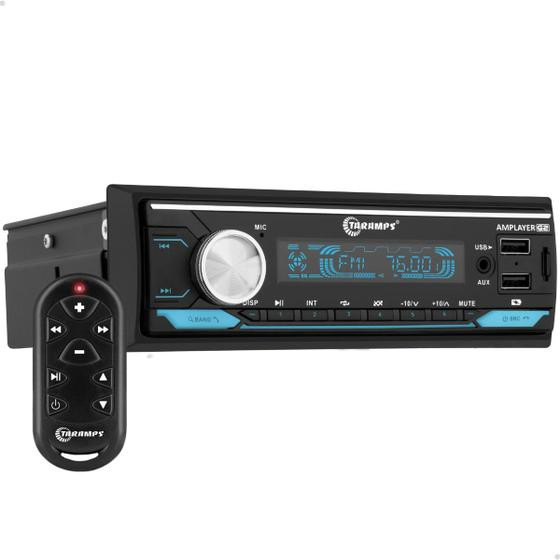 Rádio Amplificado Taramps Amplayer G2 400 BT/USB/FM Com Controle Longa Distância 4x100 Watts Rms Som automotivo
