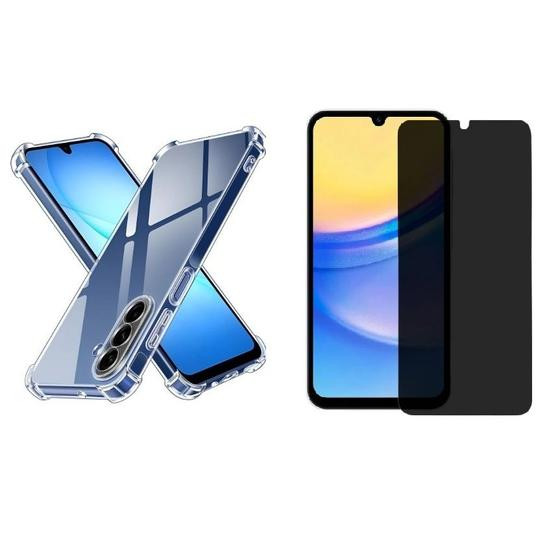 Capa Capinha Case Anti Impacto Shock + Pelicula Privacidade Espiã Samsung Galaxy A17 5g - Rafinha