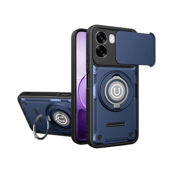 Capa Magnética Antichoque Com Suporte De Anel Para Oppo A6X 4G 5G A6S, Compatível Com Carregamento - NONE