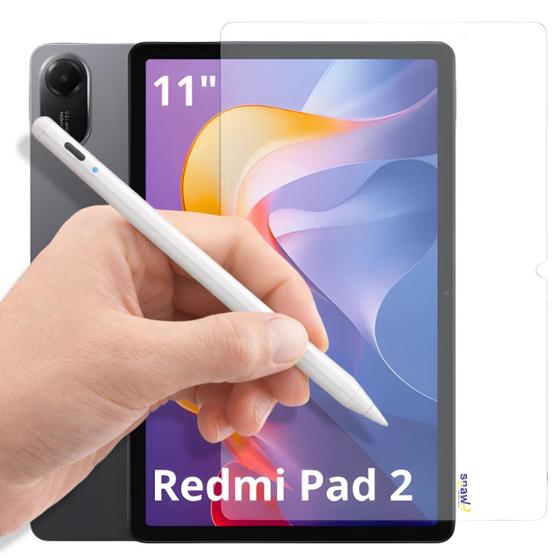 Kit para Tablet Xiaomi Redmi Pad 2 11" Película de Vidro + Caneta Touch Pencil Stylus - SNW