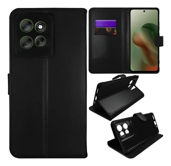 Capa Carteira + Película 9D Cerâmica Flexível Para Moto G56 5G - LXL