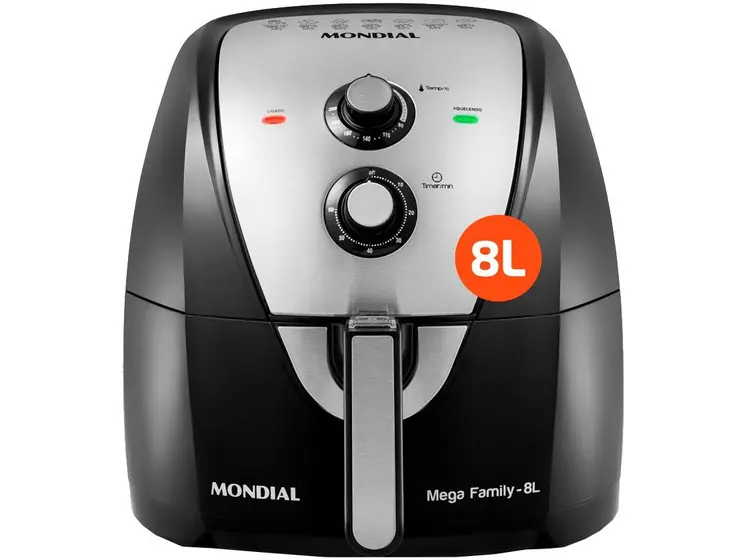 Air Fryer Mondial AFN-80-BI Preto e Inox 8L com Timer
