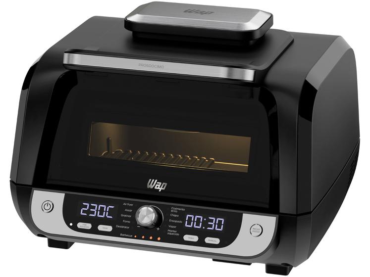 Air Fryer Wap Barbecue Preto e Cinza com Timer