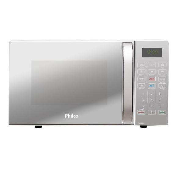 Micro Ondas Philco PMO23EB 20L 1100W Espelhado e Branco 127V