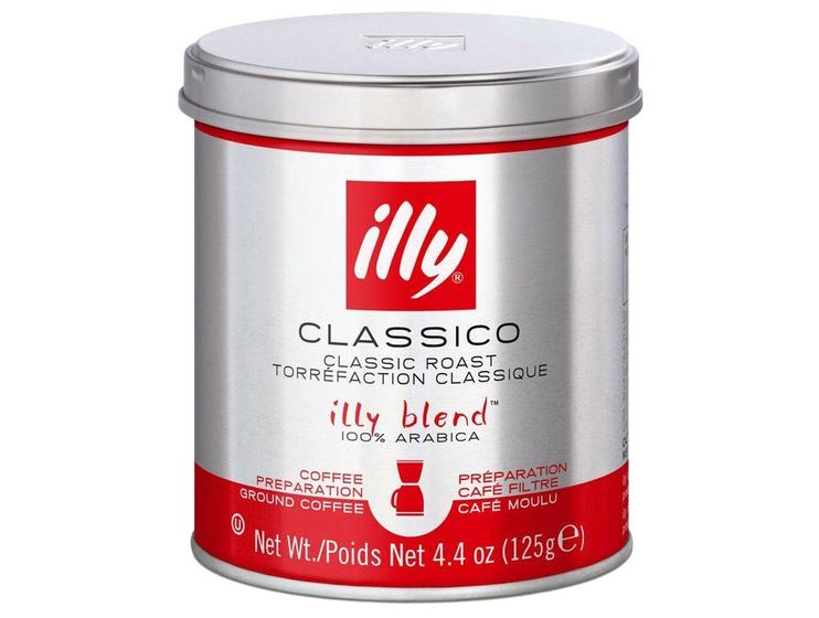Café Torrado e Moído Especial Illy Classico Filtro 100% Arábica Lata 125g