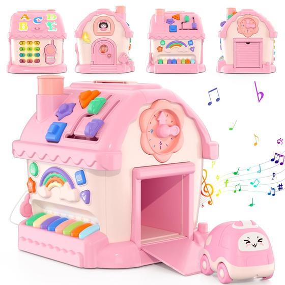 Brinquedos para Menina de 1 Ano, Casa Musical Educativa com Histórias, Letras e Jogos, Presentes de 1º Aniversário para Meninas de 6-12 e 12-18 Meses - HYES