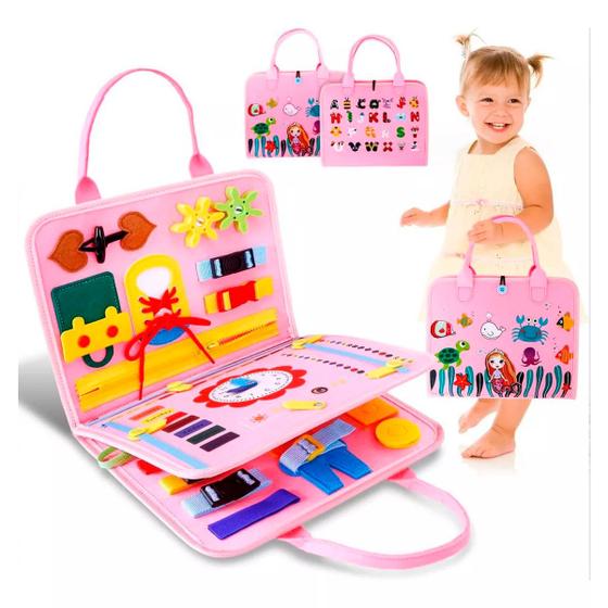 Brinquedo Educativo Infantil Maleta de Atividades Aprendizados Pedagógica Montessori Sensorial Diversão para Bebês Crianças - Brastoy