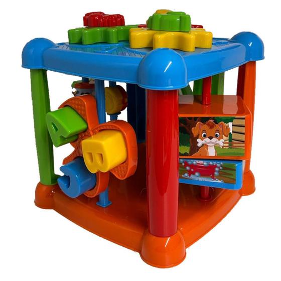 Brinquedo Educativo Infantil Bloco Baby Cubo de Atividades Colorido - DivPlast