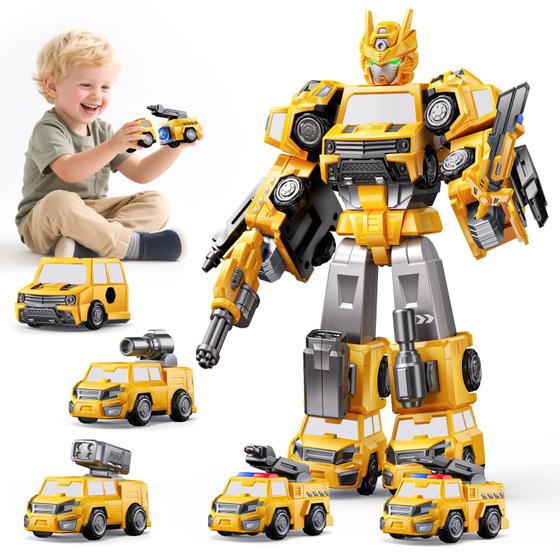 Brinquedos robóticos de construção NewBandMo 5 em 1 para meninos de 3 a 6 anos