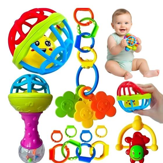 Brinquedo Bebê Com Chocalhos Coloridos Para Desenvolvimento Sensorial Completo Entrega Ágil - Rick Imports