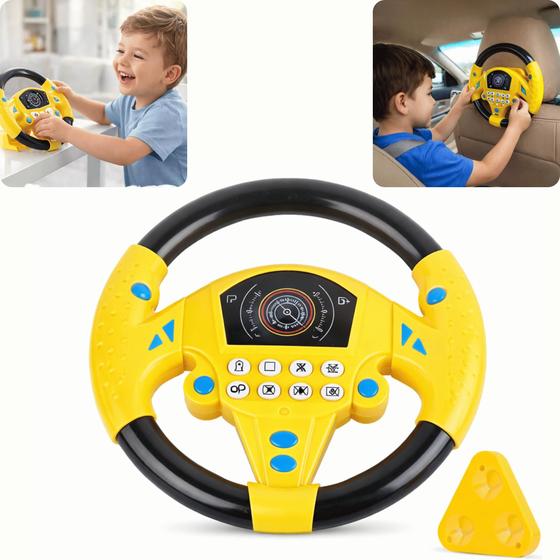 Brinquedo Volante Infantil com Sons Buzina Educativo com Ventosa 360 Criança - Fun Game