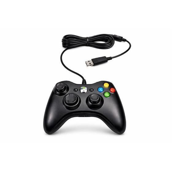 Controle Compativel para Xbox 360 Com Fio Para Video Game e PC Tvs Samsung Cor Preto - LUKTON