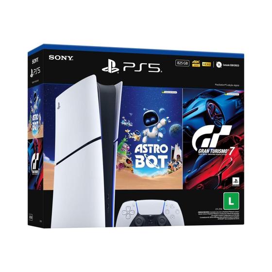 PlayStation 5 Digital 825GB + DualSense + Gran Turismo 7 e Astro Bot - Sony