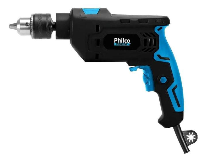 Furadeira Philco Force 3000 Rpm Mandril 13mm 850w Pfu04 Cor Preto com detalhes em Azul 127 V