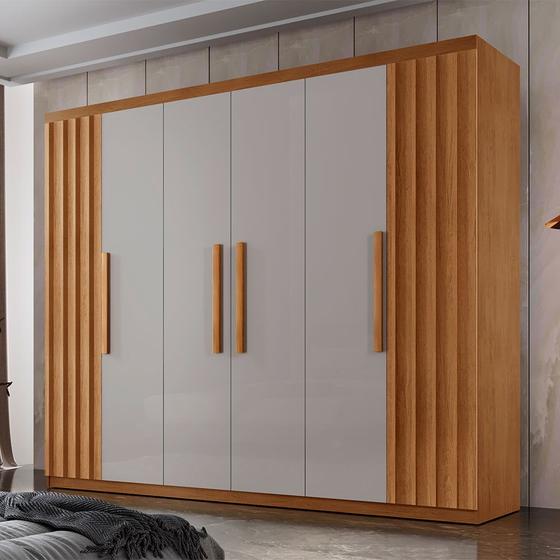Guarda Roupa Casal Roma MDF 6 Portas e 2 Gavetas - Moderna Mobília