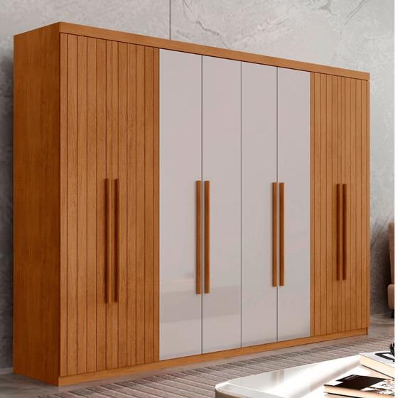 Guarda Roupa Casal Toronto MDF 8 Portas e 4 Gavetas Moderna Mobília