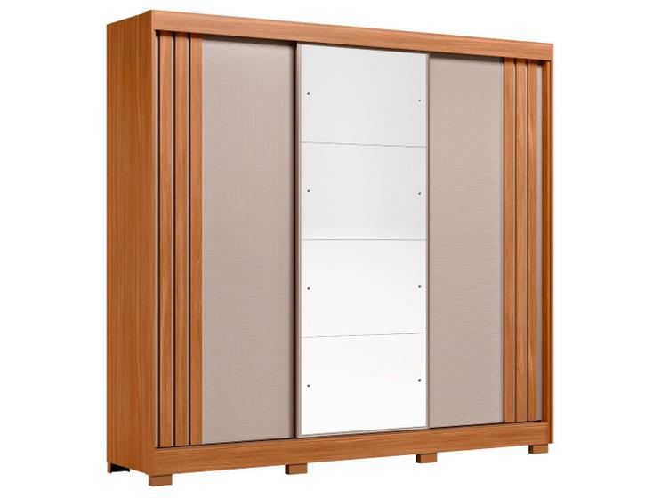 Guarda-roupa Casal com Espelho 3 Portas de Correr 6 Gavetas Demóbile Lille