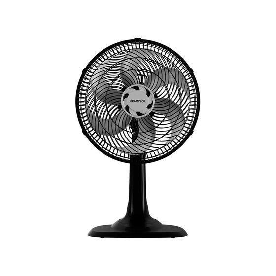Ventilador de Mesa Turbo 6 pás Oscilante 30cm Preto 127V Ventisol