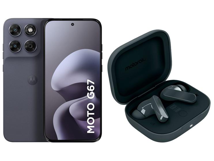 Smartphone Motorola Moto G67 256GB Chumbo - 5G + Fone de Ouvido Bluetooth Motorola