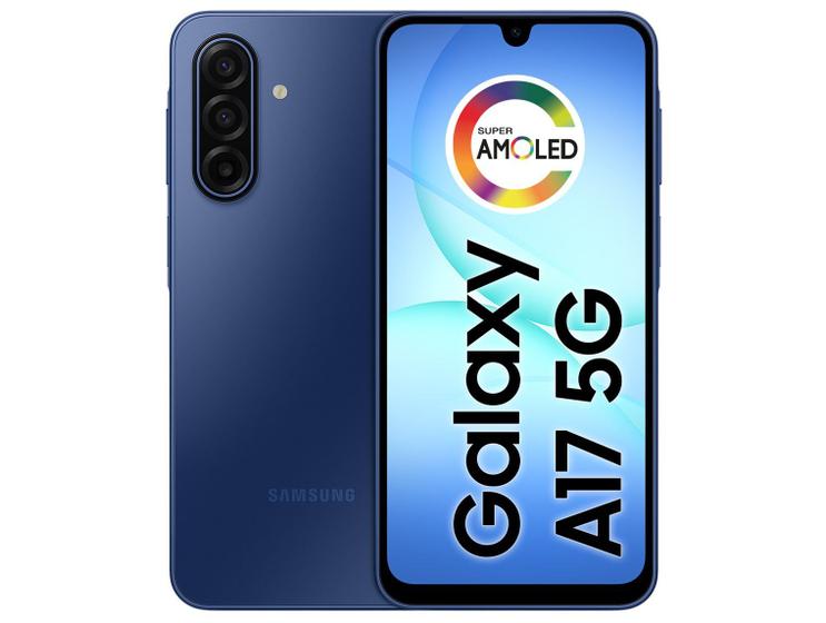 Celular Samsung Galaxy A17 256GB 5G 8GB RAM Azul 6,7" Câm. Tripla + Selfie 13MP