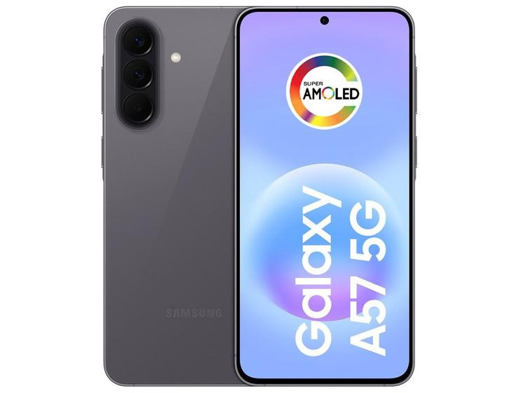 Celular Samsung Galaxy A57 128GB 5G 8GB RAM Cinza 6,7" Câm Tripla + Selfie 12MP